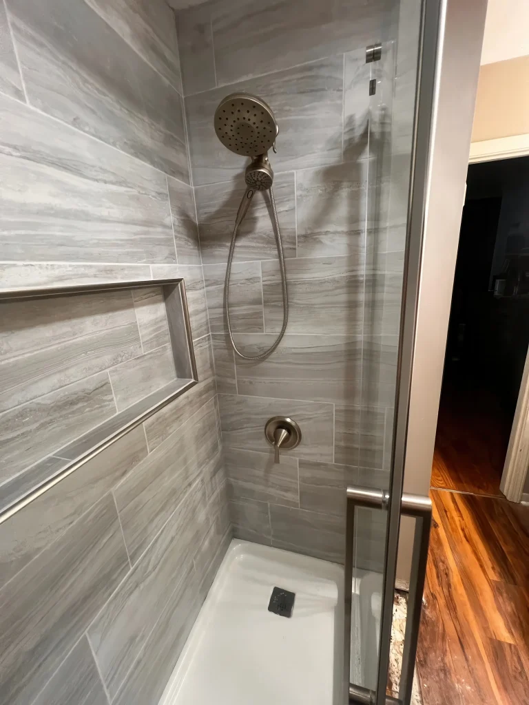 Gray Marble-Effect Shower Remodel XML Construction