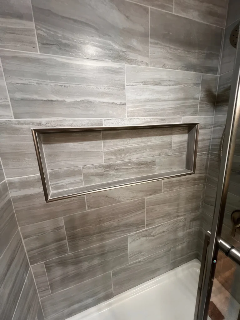 Gray Marble-Effect Shower Remodel XML Construction